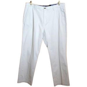 CROWN & IVY 38 X 30 STRAIGHT FIT FLAT FRONT BEIGE MOTION FLEX PANTS